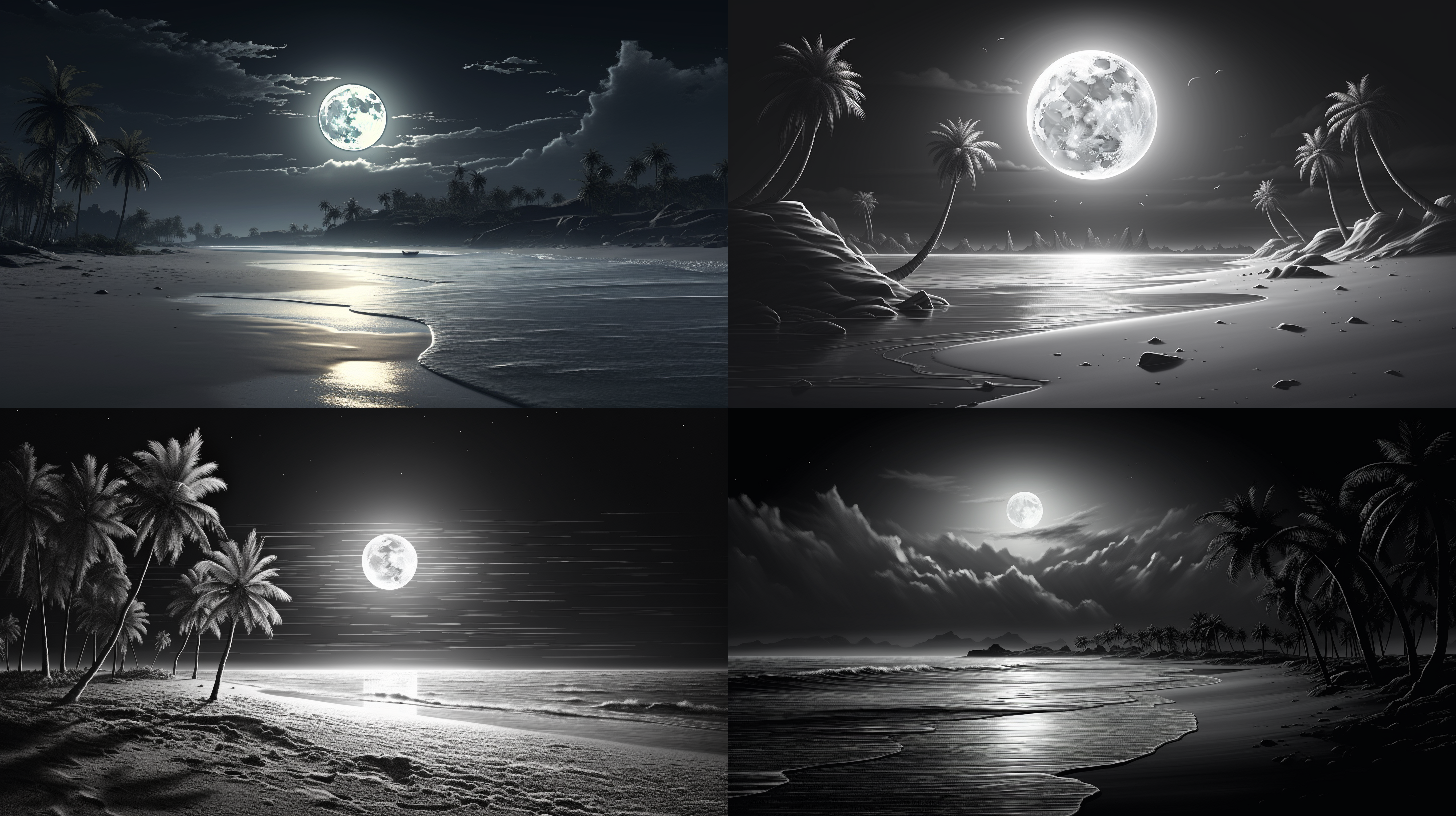 owravs A detailed pencil drawing of a serene moonlit beach. The 61ee3d0e dd0f 4a61 956e 34c5647a6010