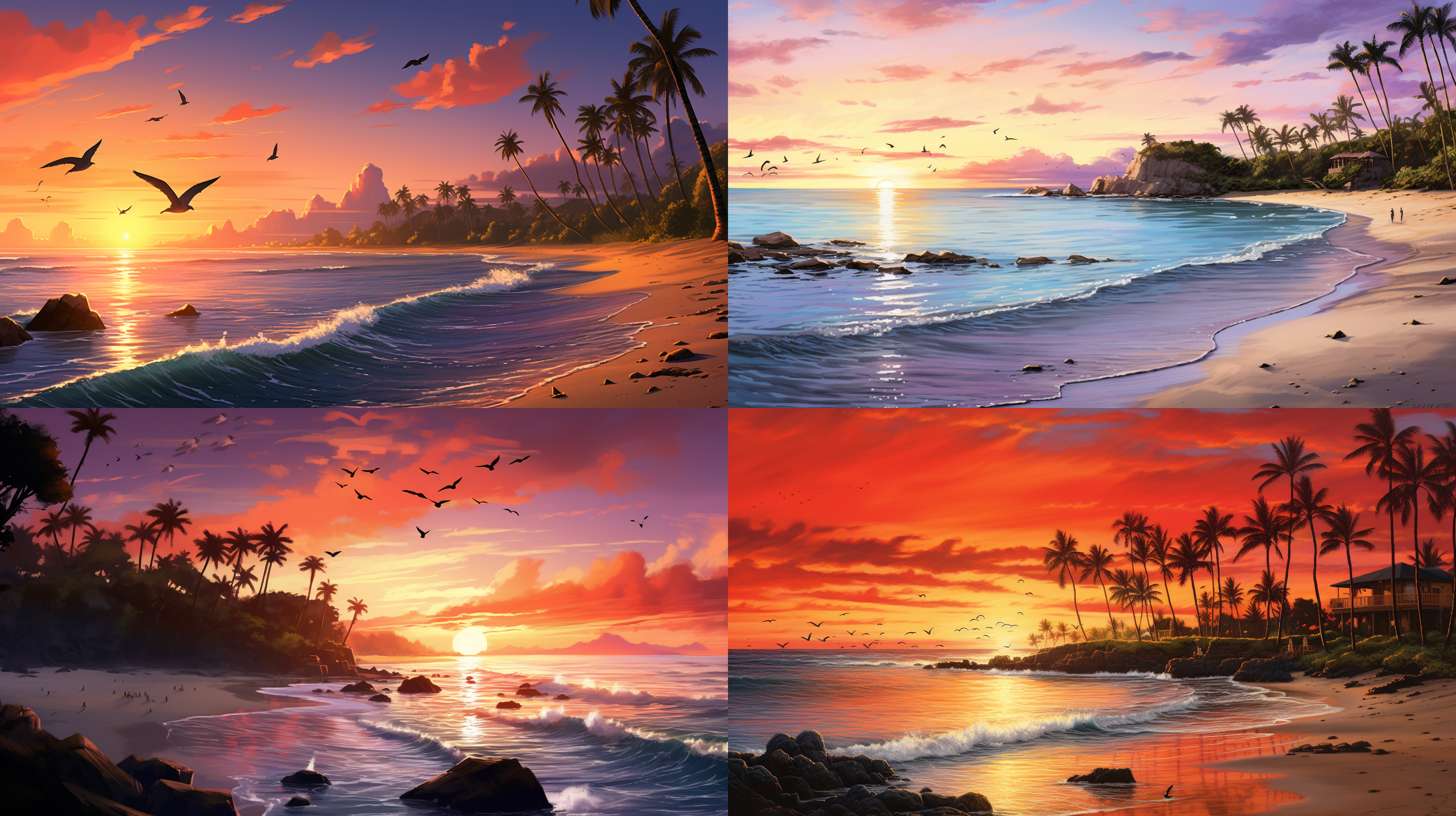 owravs A pastel drawing of a serene Hawaiian beach at sunset. T 6ea567a4 63e7 4fab bd44 24fff27d98eb